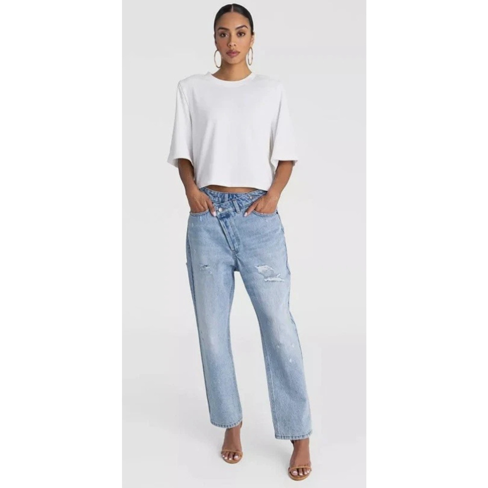 KBB by KAHLANA Women's Mid-Rise Tapered Leg 'The Dylan Jean' - Light Wash 20